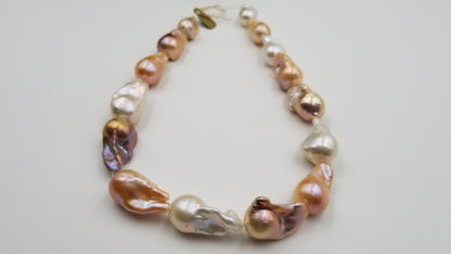 FRESHWATER BAROQUE RARE MULTI COLOR  PEARLS 16 " STRANDS