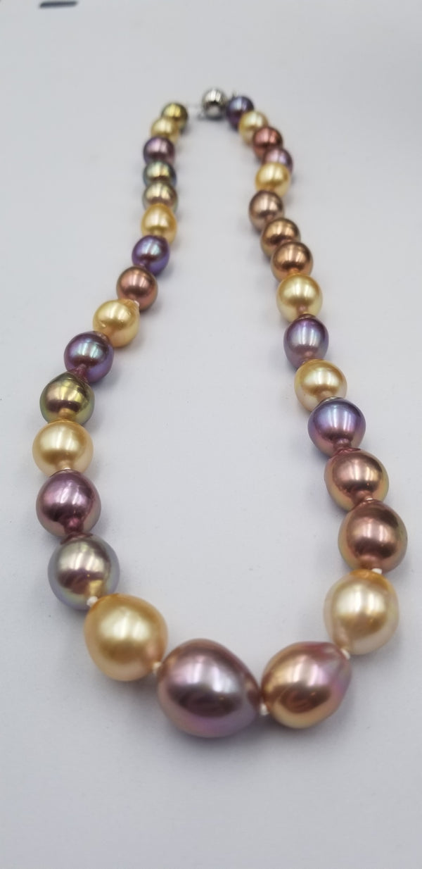 VERY RARE MULTI COLOR SOUTHSEA/FRESHWATER PEARLS NECKLACE