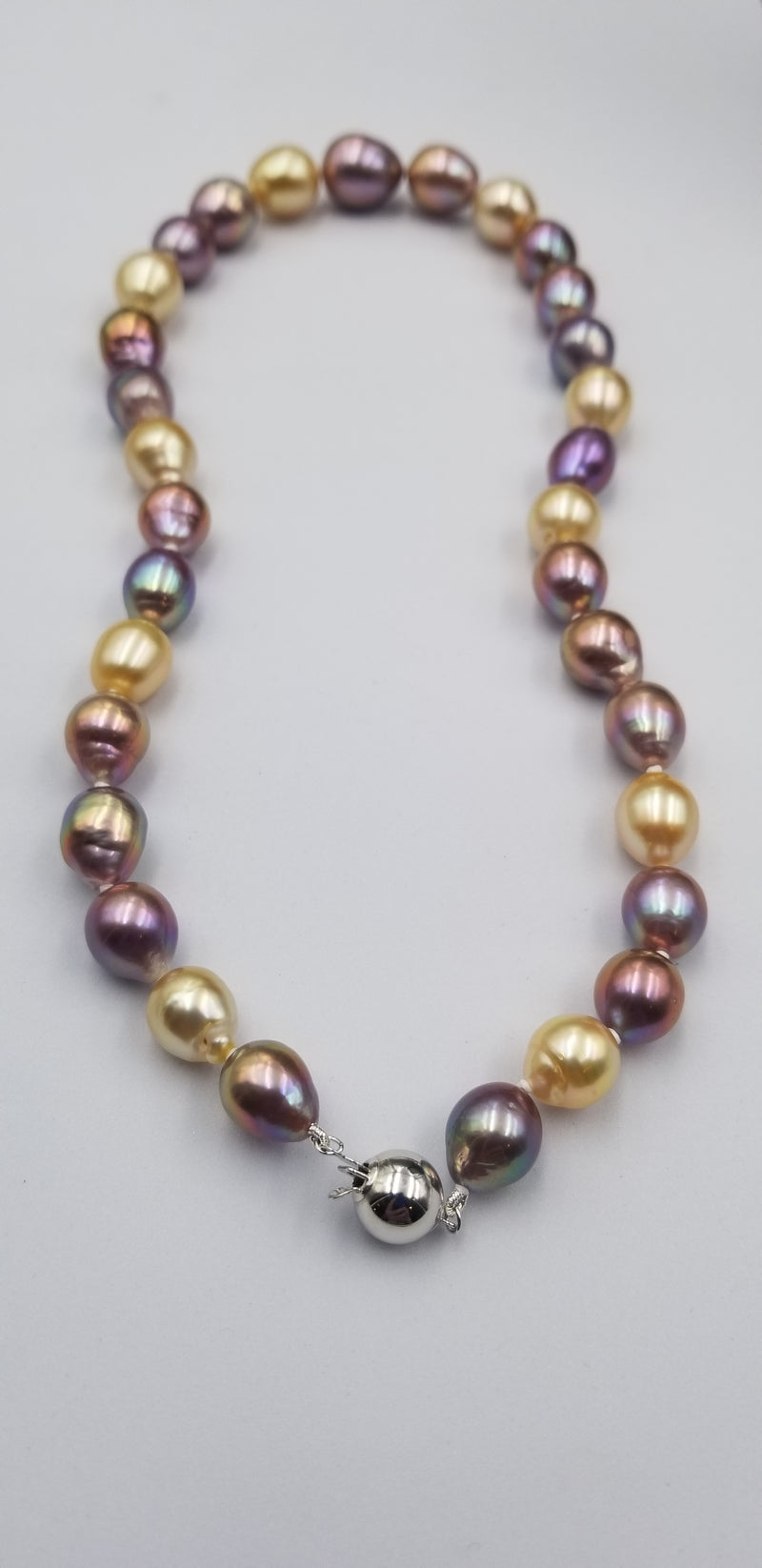 VERY RARE MULTI COLOR SOUTHSEA/FRESHWATER PEARLS NECKLACE