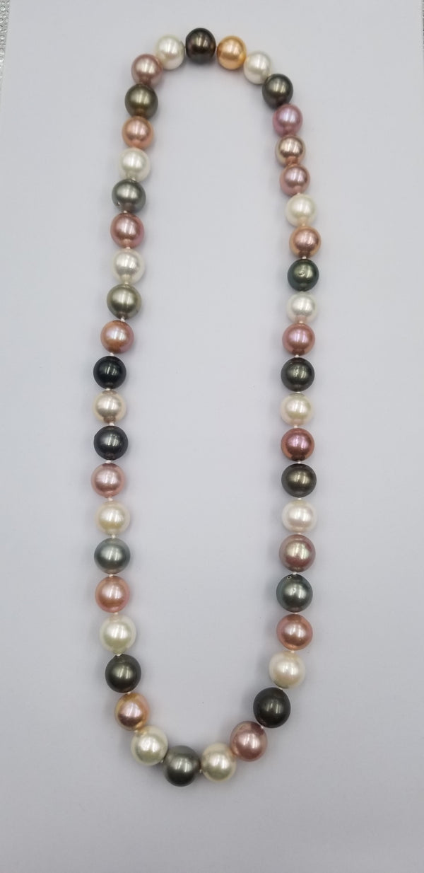 28" LONG MULTI COLOR SUPER LARGE SIZES TAHITIAN / FRESHWATER PEARLS NECKLACE