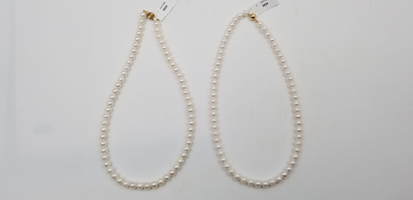 6.5-7MM AKOYA CULTURED PEARLS STRANDS NECKLACES