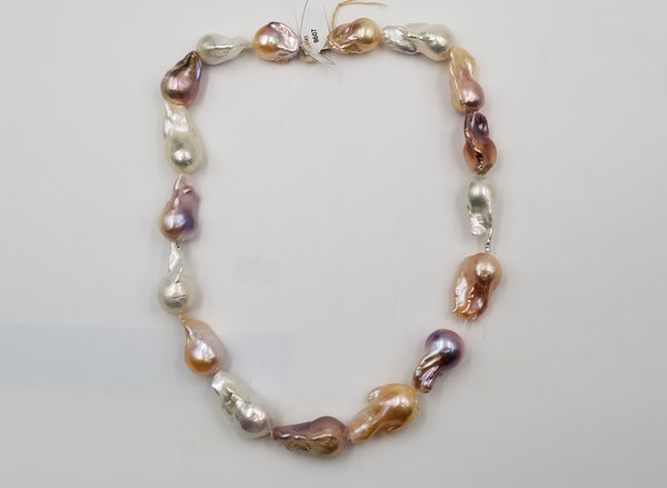 MULTI COLOR BAROQUE FRESHWATER NUCLEAS PEARL STRANDS AAA