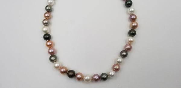 28" LONG MULTI COLOR SUPER LARGE SIZES TAHITIAN / FRESHWATER PEARLS NECKLACE