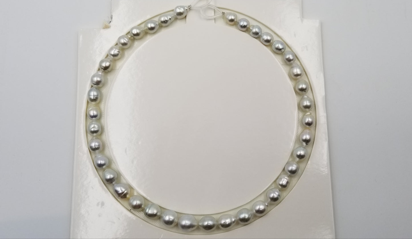 HIGH LUSTRE 9-10 MM BAROQUE SOUTHSEA PEARLS STRANDS 18"