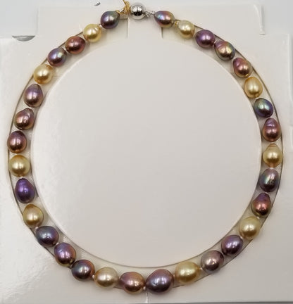VERY RARE MULTI COLOR SOUTHSEA/FRESHWATER PEARLS NECKLACE