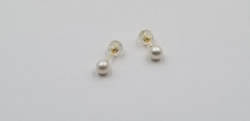 5-5.5 MM AAA FRESHWATER CULTURED PEARLS STUDS EARRINGS