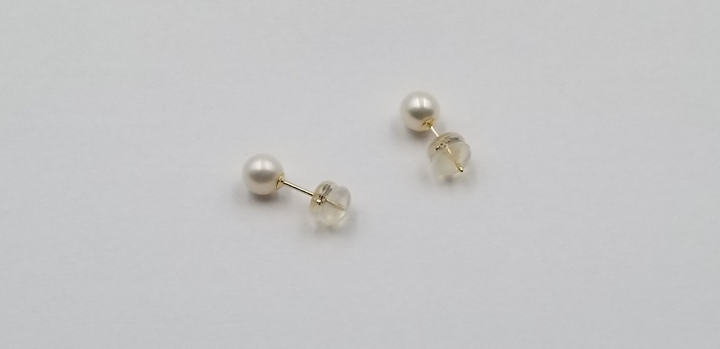 5-5.5 MM AAA FRESHWATER CULTURED PEARLS STUDS EARRINGS