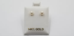 5.5-6 MM AAA FRESHWATER CULTURED PEARLS 14 KT YELLOW GOLD STUDS EARRINGS