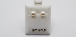 7.5-8 MM FRESHWATER CULTURED PEARLS 14 KT YELLOW GOLD STUDS EARRINGS