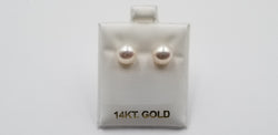 8.5-9 MM FRESHWATER CULTURED PEARLS 14 KT YELLOW GOLD STUDS EARRINGS