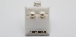 9-9.5 MM AAA FRESHWATER CULTURED PEARLS 14 KT YELLOW GOLD STUDS EARRINGS