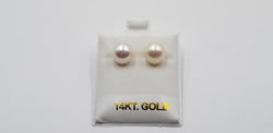 9.5-10 MM AAA FRESHWATER CULTURED PEARLS 14 KT YELLOW GOLD STUDS EARRINGS