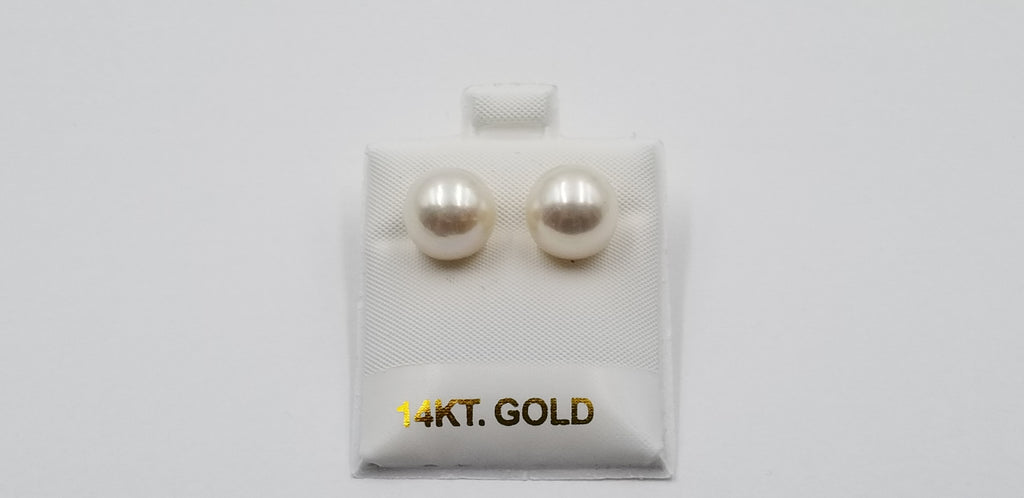 11-12 MM FRESHWATER CULTURED PEARLS 14 KT YELOW GOLD STUDS