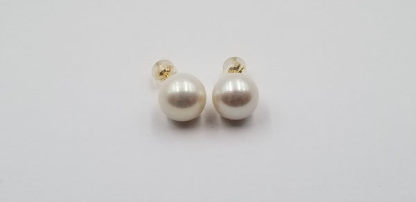 12-13 MM FRESHWATER CULTURED PEARLS 14 KT YELLOW GOLD STUDS EARRINGS