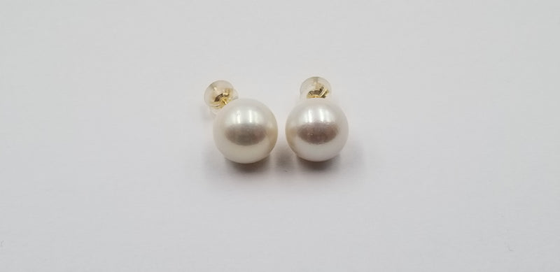 12-13 MM FRESHWATER CULTURED PEARLS 14 KT YELLOW GOLD STUDS EARRINGS