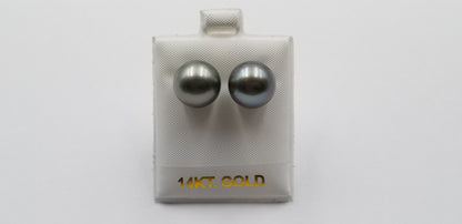 12-13 MM TAHITIAN PEARLS 14 KT YELLOW GOLD STUDS EARRINGS