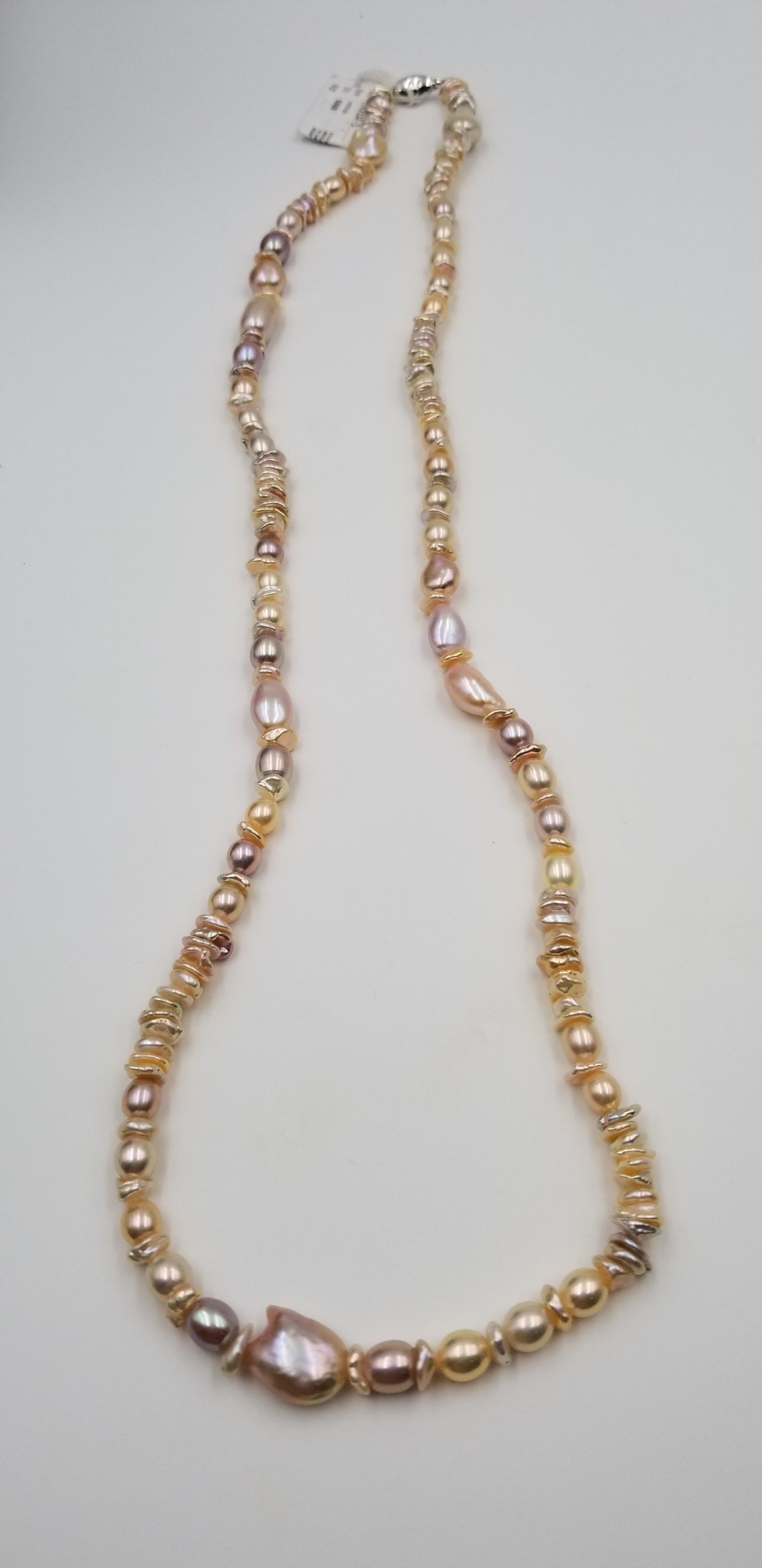 10-13/8-8.5MM MULTI COLOR FRESHWATER CULTURE KESHI/BAROQUE PEARLS 36" NECKLACE
