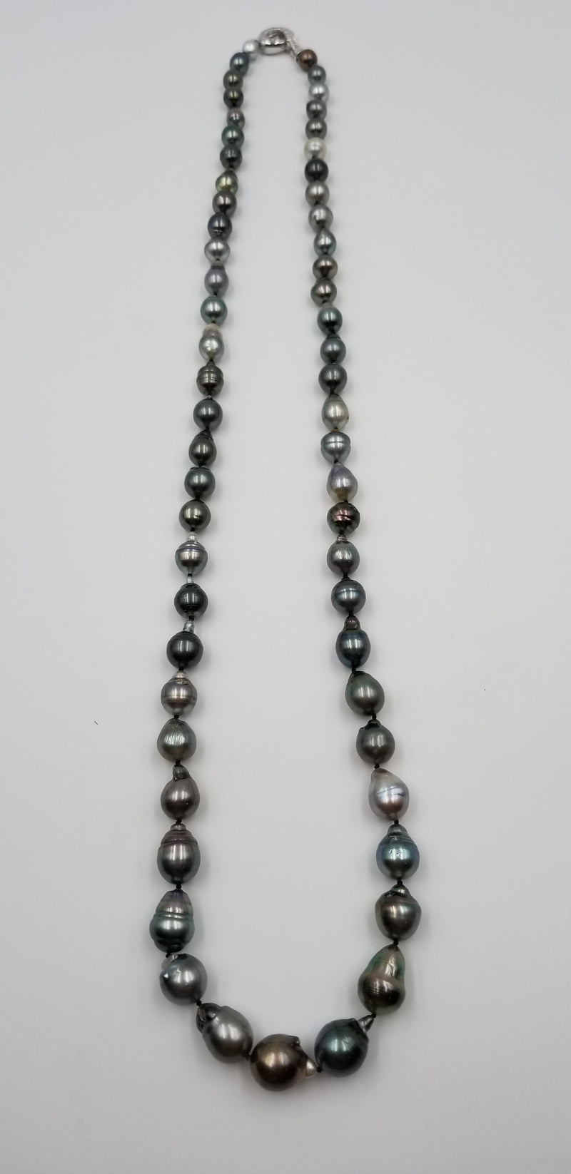 8-14 MM NATURAL COLOR MULTI BLACK TAHITIAN BAROQUE PEARLS 36" NECKLACE