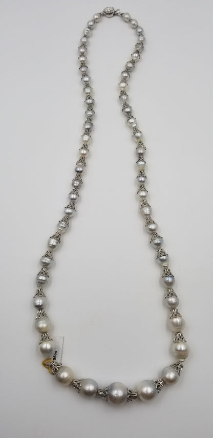 9-14 MM NATURAL COLOR BAROQUE SOUTHSEA PEARLS 36 " SPECIAL DESIGNS NECKLACE