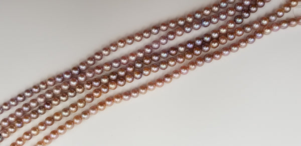 7.5-8 MM PEACH/PURPLE COLOR FRESHWATER CULTURE PEARLS STRANDS