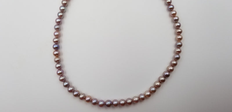 7.5-8 MM PEACH/PURPLE COLOR FRESHWATER CULTURE PEARLS STRANDS