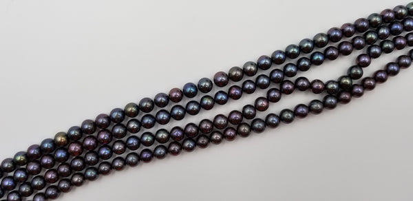 9-10 MM BLACK FRESHWATER CULTURE PEARLS STRANDS