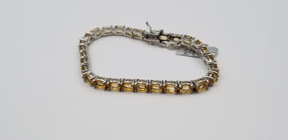 CITRINE 4X6 MM OVAL SHAPE STERLING SILVER TENNIS BRACELET
