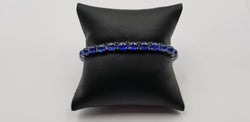 SAPPHIRE 5X7 CABOCHON CUT STERLING SILVER BRACELET