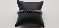 TANZANITES 4X6MM OVAL STERLING SILVER TENNIS BRACELET