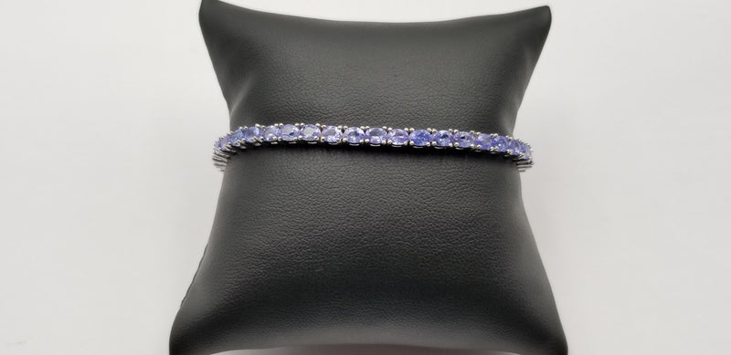 TANZANITES 3X5MM OVAL STERLING SILVER TENNIS BRACELET