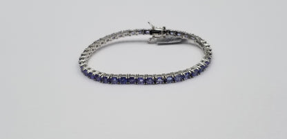 TANZANITES 3X5MM OVAL STERLING SILVER TENNIS BRACELET