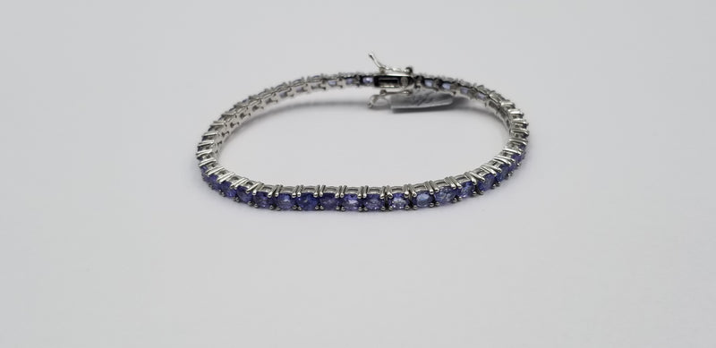 TANZANITES 3X5MM OVAL STERLING SILVER TENNIS BRACELET