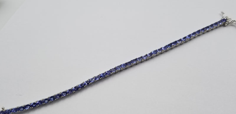 TANZANITES 3X5MM OVAL STERLING SILVER TENNIS BRACELET