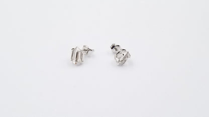 HERKIMER 6-10MM PRONG SET STERLING SILVER STUDS EARRINGS
