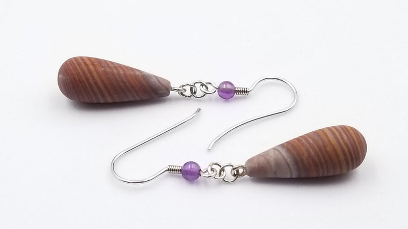 HICKORYITE (FROSTED) 8X20 MM STERLING SILVER WIRE DANGLE EARRINGS