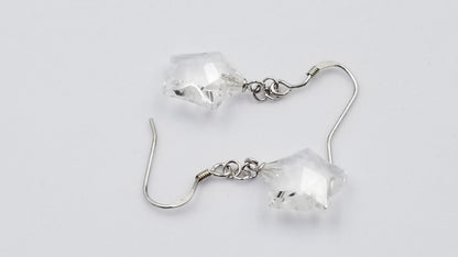 CRYSTAL STAR 13MM STERLING SILVER DANGLE EARRINGS