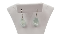 PREHNITE 10X20X6 MM MARQUISE CUT STERLING SILVER DANGLE EARRINGS