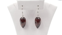 RED TIGER EYE 10X20 MM STERLING SILVER DANGLE EARRINGS