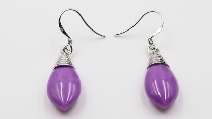 PHOSPHOSIDERITE 10X20X6 MM STERLING SILVER DANGLE EARRINGS
