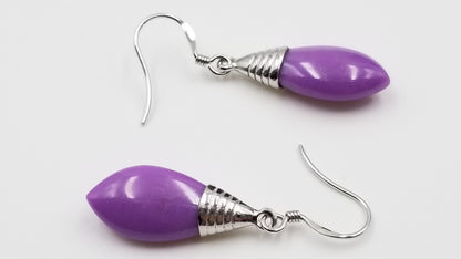 PHOSPHOSIDERITE 10X20X6 MM STERLING SILVER DANGLE EARRINGS