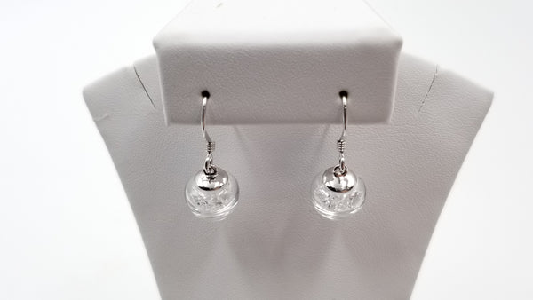 HERKIMERS IN CRSTAL 10 MM STERLING SILVER DANGLE EARRINGS