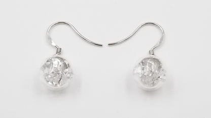 HERKIMERS IN CRSTAL 10 MM STERLING SILVER DANGLE EARRINGS