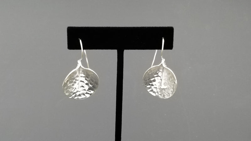 STERLING SILVER LONG FRENCH WIRE PEA EARRINGS