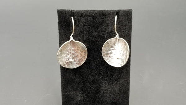 STERLING SILVER LONG FRENCH WIRE PEA EARRINGS