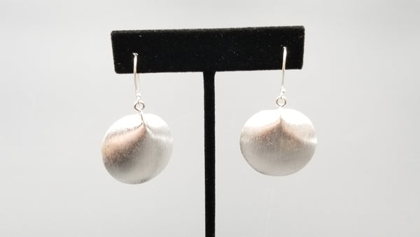 STERLING SILVER FRENCH WIRE DANGLE SHELL STYLE EARRINGS