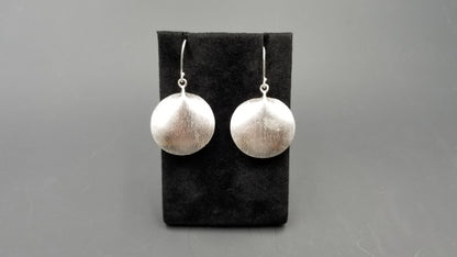 STERLING SILVER FRENCH WIRE DANGLE SHELL STYLE EARRINGS