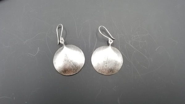 STERLING SILVER FRENCH WIRE DANGLE SHELL STYLE EARRINGS