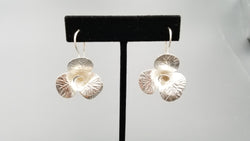 STERLING SILVER FRENCH WIRE FLOWER STYLE EARRINGS