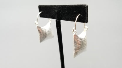 STERLING SILVER FRENCH WIRE SQUARE HANDBAG EARRINGS