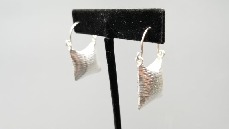 STERLING SILVER FRENCH WIRE SQUARE HANDBAG EARRINGS